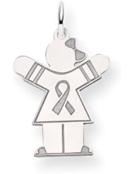 14k White Gold Kid Charm