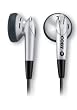 Coby CVE11Digital Stereo Earphones with Cord Wrap, Silver
