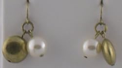 Gold and Pearl Tone Spheres Earrings