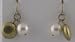 Gold and Pearl Tone Spheres Earrings