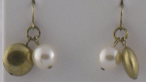 Gold and Pearl Tone Spheres Earrings