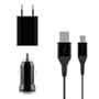 Kit de chargement micro USB pour Samsung Galaxy S4 i9500 / i9505 (bloc secteur + adaptateur voiture + c�ble) en Noir de la marque kwmobile