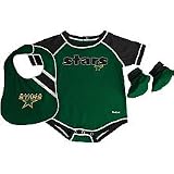 Reebok Dallas Stars Infant Creeper, Bib and Bootie Set