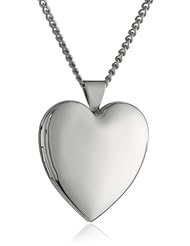 Hand Polished Plated Heart Chain Locket Necklace, 24"