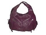 Faux Leather Hobo Handbag in Deep Purple Faux Leather Hobo Handbag in Deep Purple