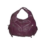 Faux Leather Hobo Handbag in Deep Purple