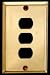 Triple Interchangeable or Despard Beveled Switchplate - Bright Solid Brass