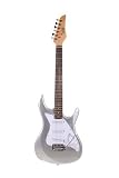 Assassin 39" Inch METALLIC SILVER Full Size Electric Guitar & Gig Bag, Strap, Cable, (Free eBook & DirectlyCheap(TM) Translucent Blue Medium Guitar Pick)