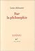 Book Sur la philosophie (Infini)