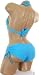 New Sexy Boyshorts Halter 2 pc Bikini Swimsuit Blue XL