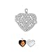 Sterling Silver Designed Heart Locket With Clear CZ