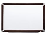 3M Dry Erase Board, Melamine, Elegant Style Mahogany Finish Frame, 36 Inches x 24 Inches (M3624FMY)