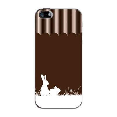 ２匹のうさぎ TYPE2 ウサギ 【ブラウン】 / iPhone5ケース【iphone5 ケース カバー】【スマホケース】【スマートフォン ケース】