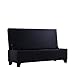 Handy Living Hinged Bench Storage Ottoman in Microfiber Black