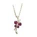 14K Yellow Gold 0.005 ct. Diamond and 1/3 ct. Ruby Butterfly Necklace - 16''