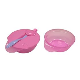 Tommee Tippee 2 x Weaning Bowls & Lid Pink