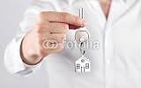 Wallmonkeys Peel and Stick Wall Decals - Giving House Key with a Keychain House Form - Removable Graphic