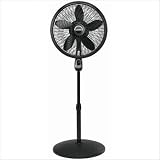 Lasko 1843 18-Inch Remote Control Cyclone Pedestal Fan, Black