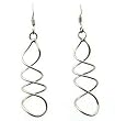 Sterling Silver Modern Swirl Drop Earrings