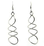 Sterling Silver Modern Swirl Drop Earrings