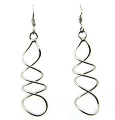 Sterling Silver Modern Swirl Drop Earrings