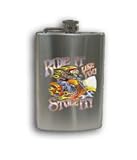 Biker 8 oz. Stainless Steel Hip Flask with Funnel Gift Set : Ride It Like You Stole It