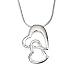 Olive N Figs Sterling Silver Heart-in-Heart Pendant Necklace with 18\