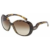 D&G Dolce & Gabbana Women's DD8063 Round Sunglasses,Havana Frame/Brown Gradient Lens,one size
