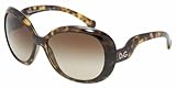 D&G Dolce & Gabbana Women's DD8063 Round Sunglasses,Havana Frame/Brown Gradient Lens,one size