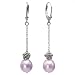 Isabella Rose 9-10mm Pearl Dangle Silver Earrings, Lavender