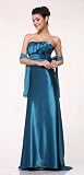 7709l Bridemaid Satin Strapless Full Length Dress