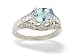 14K White Gold Genuine Oval Aquamarine and Diamond Antique Style Ring