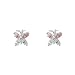 Jewelry : Sterling Silver Pink and White Cubic Zirconia Butterfly Earrings