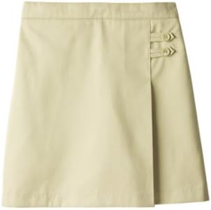 Windstan Girls 2-Tab Button Pleated Skort 15JR Khaki