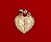 14k Gold, Broken Heart Split Pendant /Charm with 