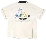 Seinfeld Festivus Bowling Shirt White & Black Classic