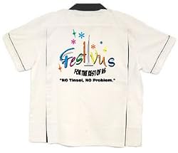 Seinfeld Festivus Bowling Shirt White & Black Classic