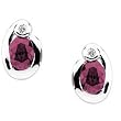 14K White Gold Rhodolite Garnet and Diamond Earrings