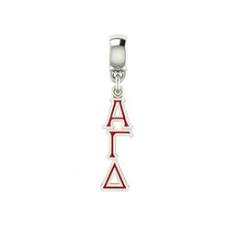 Alpha Gamma Delta Lavaliere Drop Charm. Solid Sterling Silver with Enamel