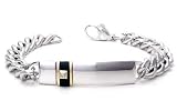 Dolan Bullock Sterling Silver Diamond 14K Gold Onyx ID Bracelet