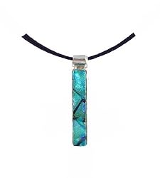 Pendant - XP-85- Genuine Handmade Dichroic Glass ~ .925 Sterling Silver