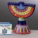 Ceramic Mini Chanukah Menorah with Mini Candles