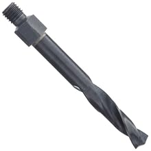 Precision Twist TS18 High Speed Steel Threaded Shank (Short Series) Drill Bit, Black Oxide Finish, Threaded Shank, Spiral Flute, 135 Degree Point Angle