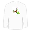 Long Sleeve T-shirt with warbler, brown, garden, bird, animal