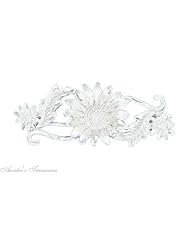 Sterling Silver Diamond Cut Daisy Flower Brooch Pin