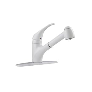 American Standard 4205.104.208 Reliant White Heat Pull-Out Kitchen Faucet by