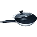 Ken Hom Tao Plus Stainless Steel 28 cm Wok with Glass Lid