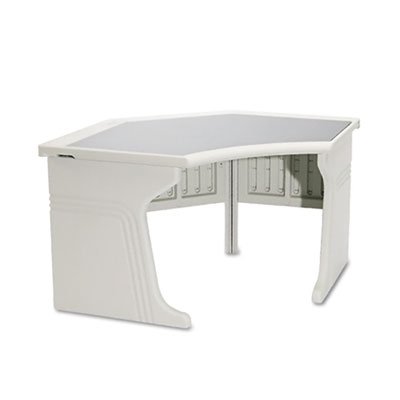 Iceberg 94153 65 by 39 by 30-Inch Aspira Corner Workstation, Platinum Resinite/Steel Top