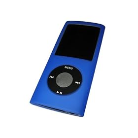 BLUE Silicone Skin Case Cover for Apple iPod Nano 4th Gen Generation 4G new Nano-Chromatic 4GB, 8GB & 16GB + Screen Protector & Lanyard
