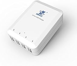 iXCC &reg; Quad USB 4 Amp (20 Watt) SMART High Capacity [High Power] AC Travel Wall Charger - ChargeWise (tm) Technology [High Speed] FAST Charging for Apple iPhone 6 plus/6 /5s /5c /5 ; ipad air/ air 2; iPad Air mini (Retina Display)/ mini 3; Samsung Galaxy S5 / S4/ S3; Samsung Note; the new HTC One (M8); Google Nexus and More [White]